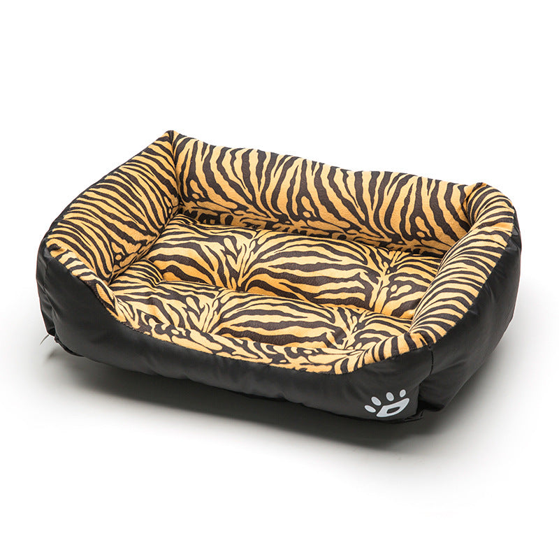 Leopard print pet bed