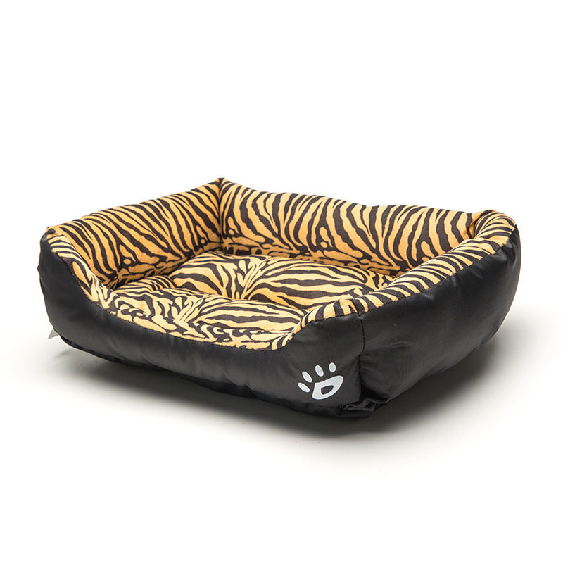 Leopard print pet bed