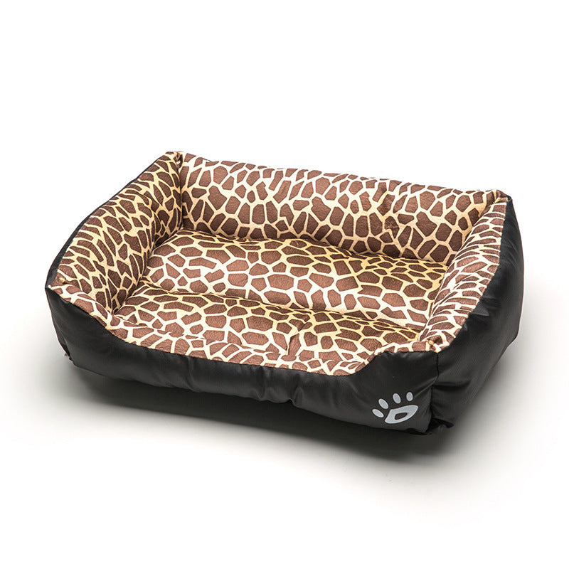 Leopard print pet bed