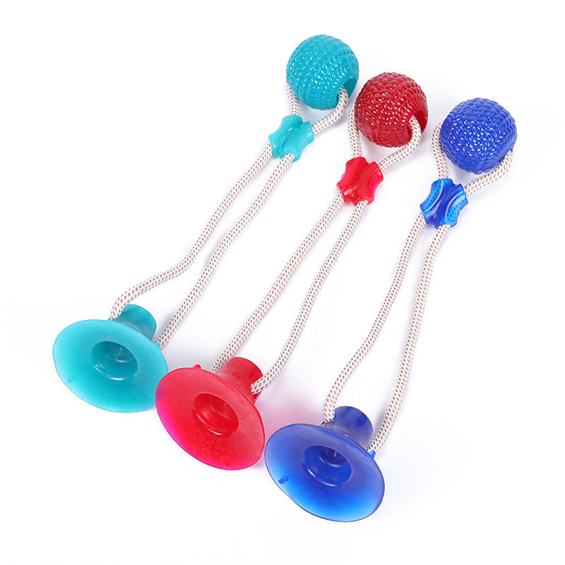 Dog toys Bite-resistant grinding tooth cleaning suction cup pull ball