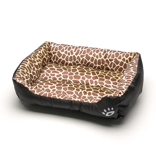 Leopard print pet bed